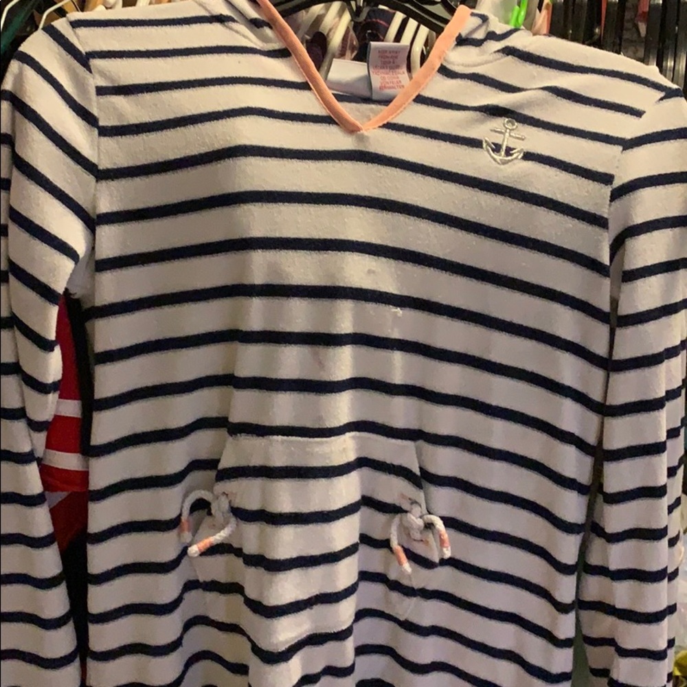 Girls sailor swimsuit cover up